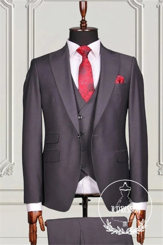 Gorgeous Gray Three Pieces Best Fitted Formal Suits, SU25098