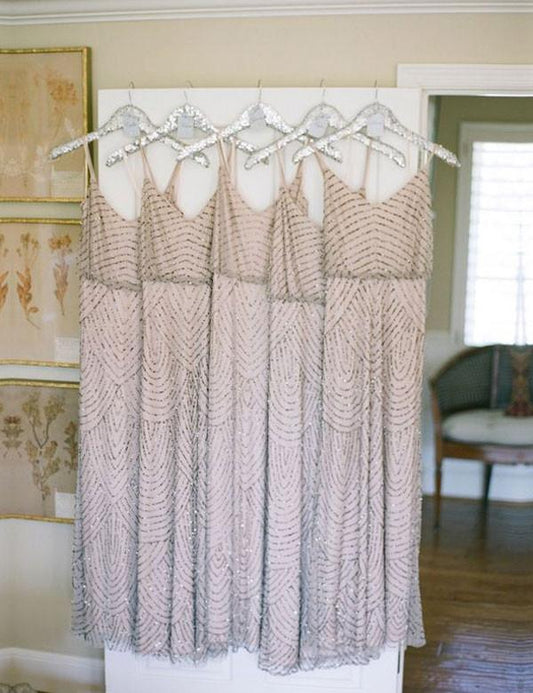 Modern Bridesmaid Dress,Spaghetti Straps Bridesmaid Dress,A-line Bridesmaid Dress,Sequins Bridesmaid Dress, Long Bridesmaid Dress, PD0025
