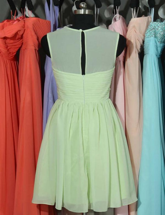 Handmade bridesmaid dress,O-neck bridesmaid dress ,Knee-length Bridesmaid dress ,PD91