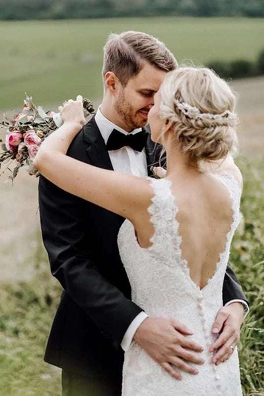 Mermaid Bridal Dress with Covered Button Details, WD2303191