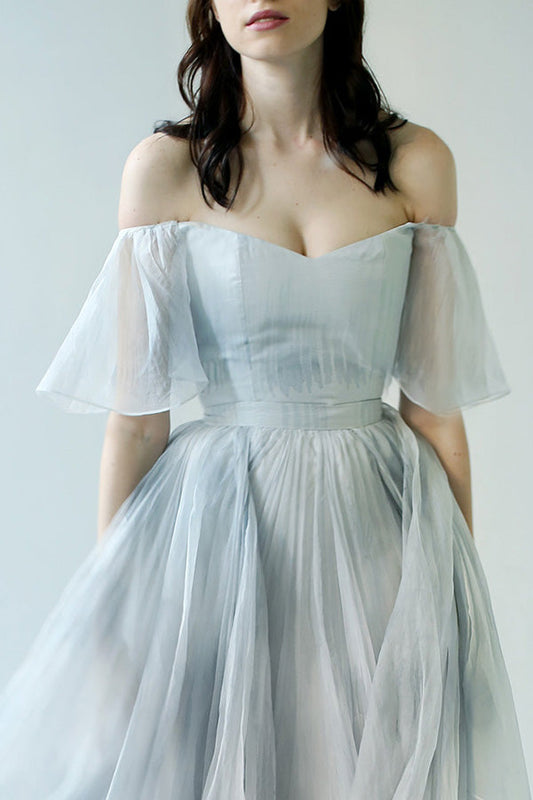 Off Shoulder Ombre Beach Wedding Dress, WD2302276