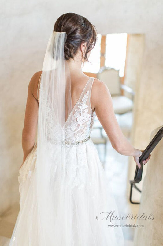 Custom-Made Lace Wedding Dress with Court Train, WD2304112
