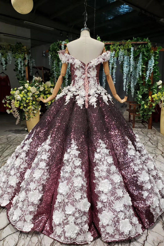 Sparkly Off Shoulder Quinceanera Dress, PD23022235