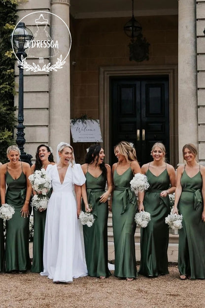 White A-Line Wedding Dresses with Deep V Neck and Puff Sleeves, WD25034
