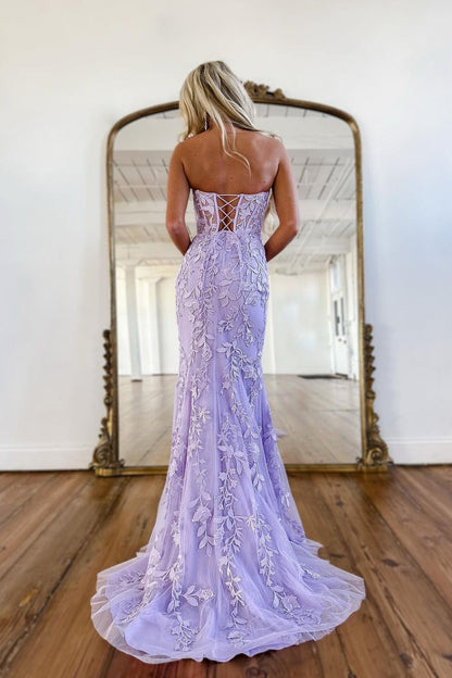 Yellow Sweetheart Mermaid Lace Prom Dress with Beading, PD25755