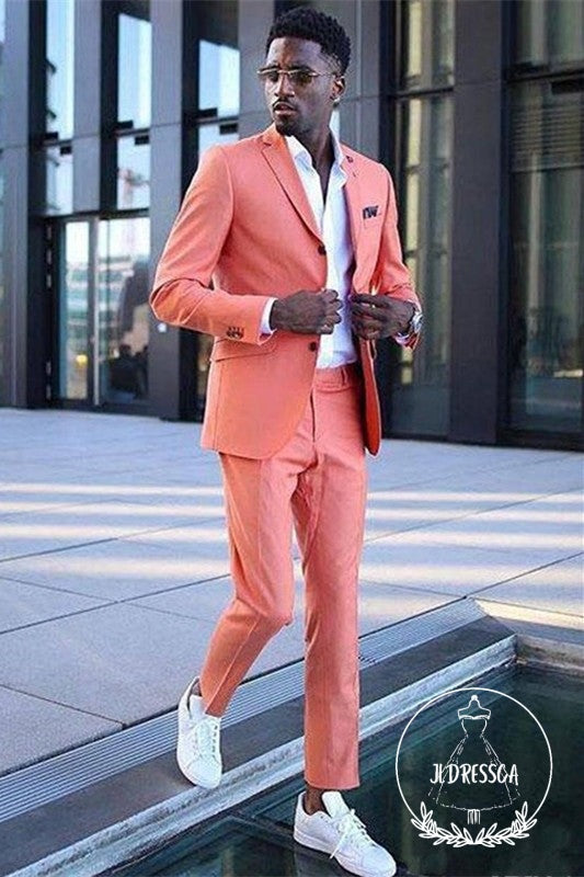 Classy Coral Classic Notched Lapel Slim Fit Men Suits, SU25040
