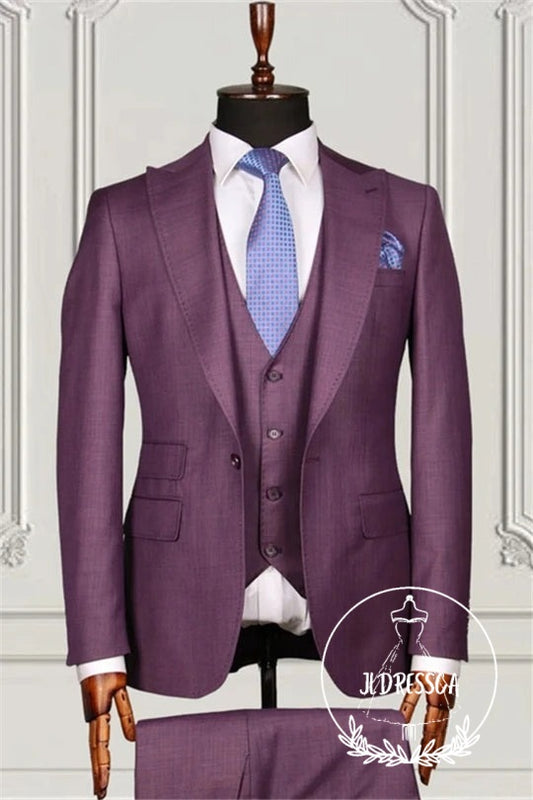 Grape Three Pieces Best Fitted Prom Men Suits, SU25136