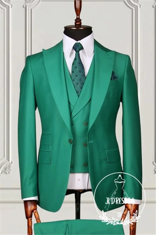 Handsome Green Best Fitted Business Men Suits, SU25069