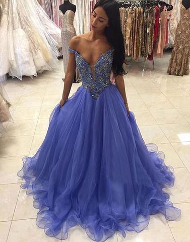 purple A-line long off shoulder charming princess prom dress, PD1312