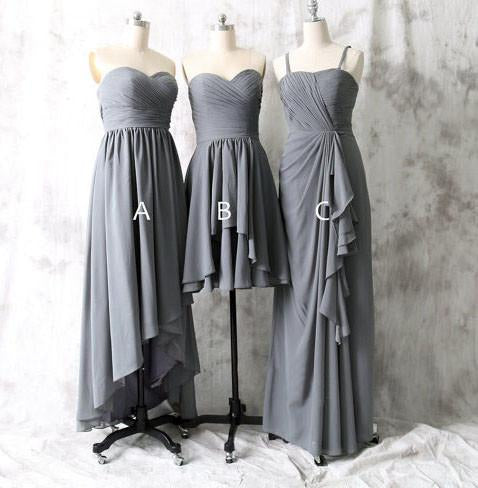 Grey Bridesmaid Dress,Floor-length Bridesmaid Dress,Pretty Bridesmaid Dress,Charming Bridesmaid dress ,PD201