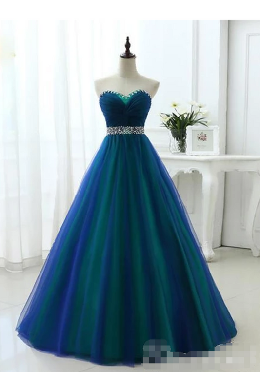 SweetHeart Neckline Rhinestones Sash Prom Dresses (Uchangeable Lining Color),JL20112