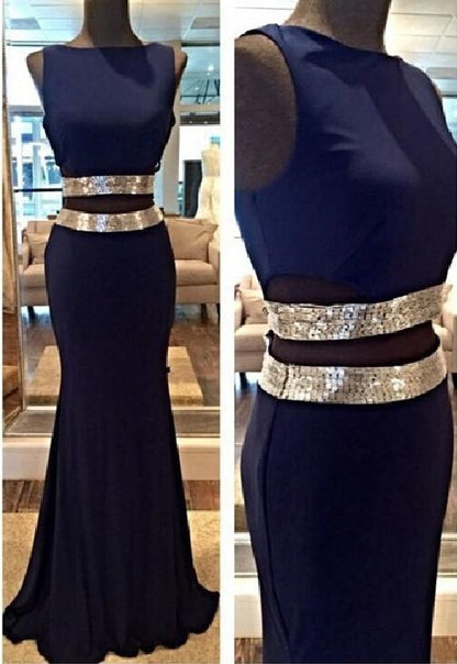 navy prom dress, mermaid prom dress, formal prom dress, long prom dress, charming evening dress, BD138