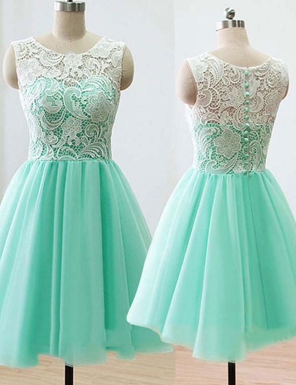 Cute Bridesmaid Dress,Sweetheart Bridesmaid Dress,Scoop Bridesmaid Dress,A-line Bridesmaid Dress,Mint short Bridesmaid Dress, PD0037