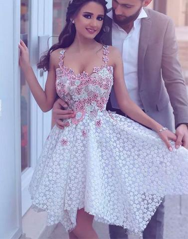 homecoming dress for girls, short prom dress, lace homecoming dress, homecoming dress, BD39003