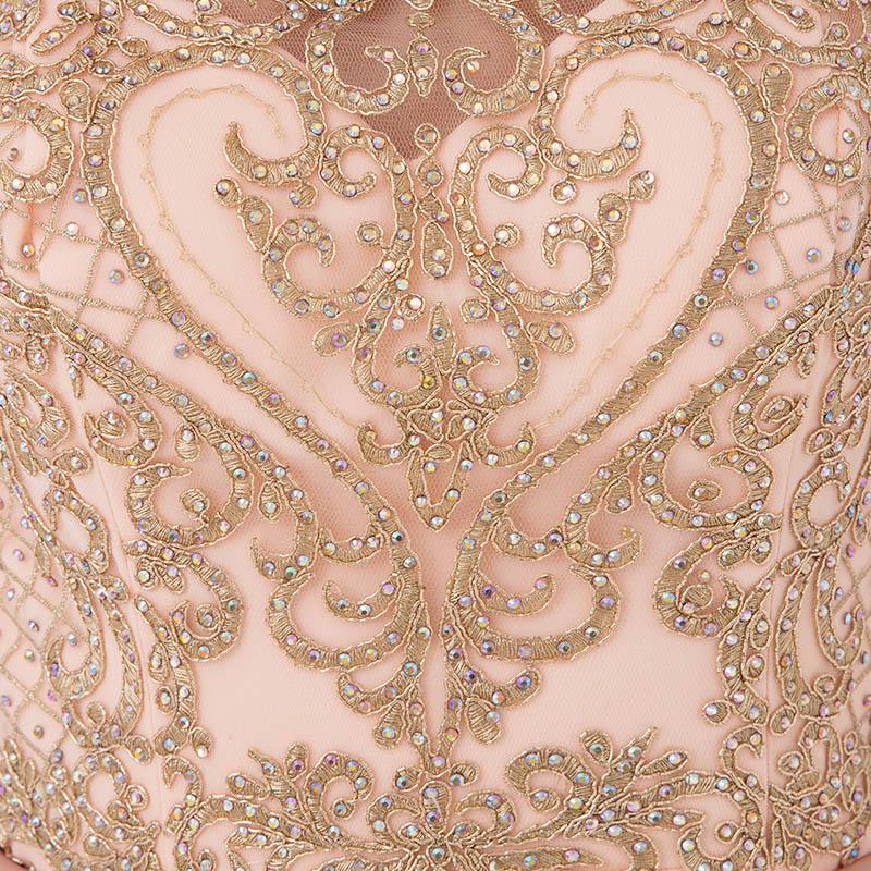 Applique Beaded Long Prom Dresses Dusty Pink Chiffon Evening Dresses A-Line Formal Dresses