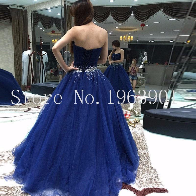 royal blue prom dress, long prom Dress, sweetheart evening dress, A-line prom dress, tulle evening dress, BD350