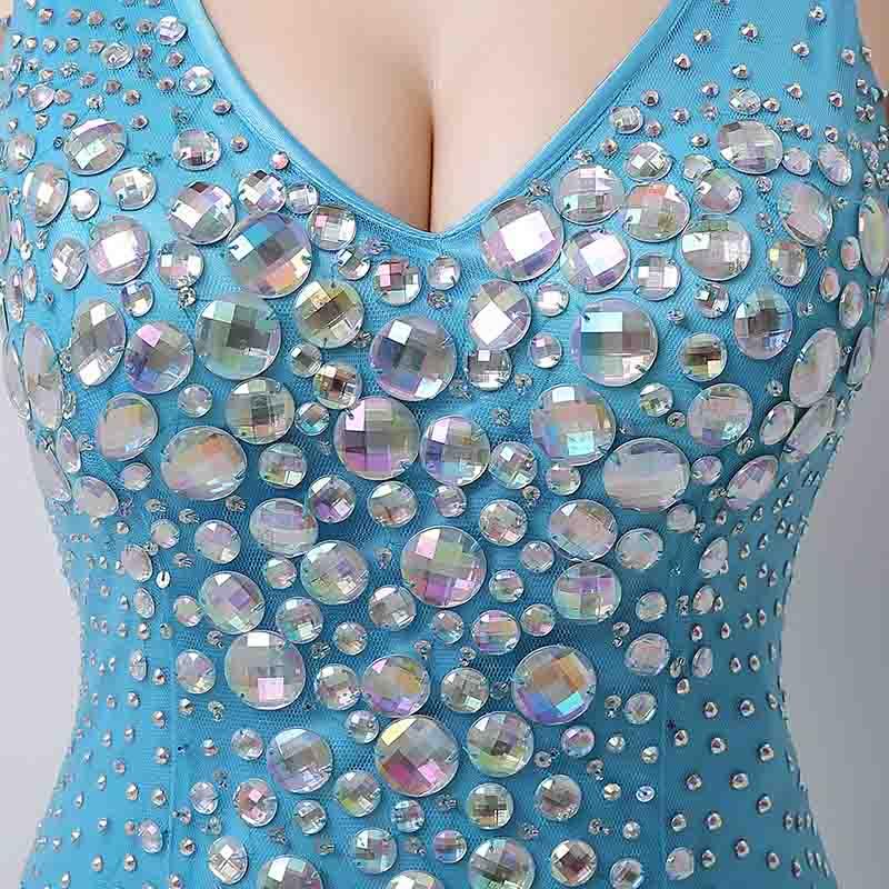 Luxurious Beaded Long prom Dresses V-Neck Evening Dresses Mermaid Backless Formal Dresses