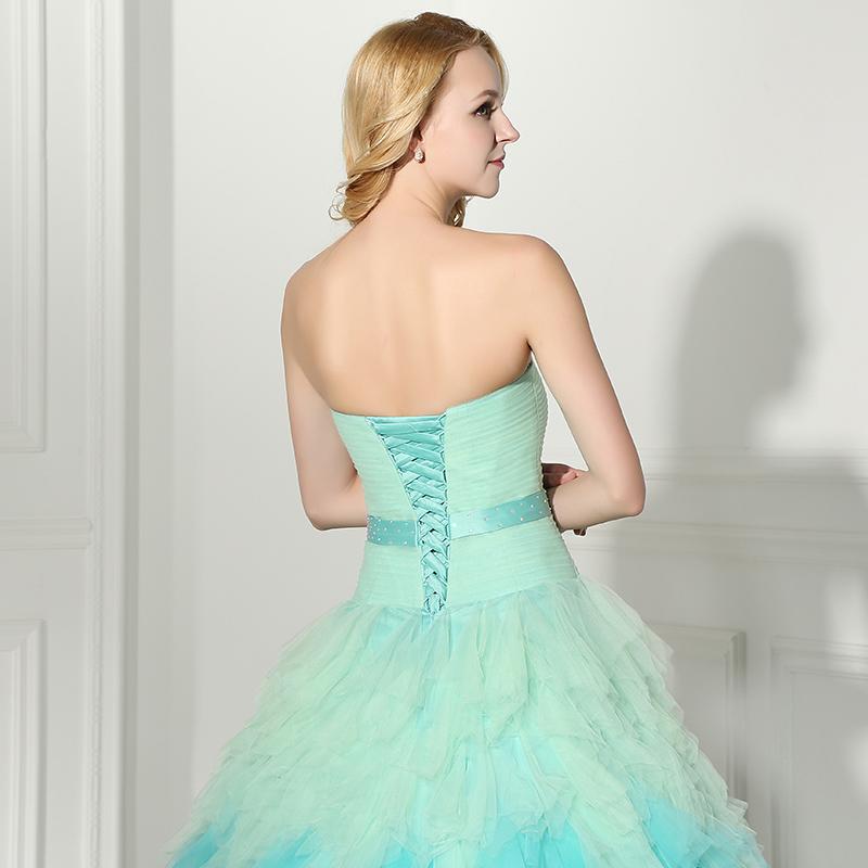 Luxurious Tulle Ball Gowns Strapless Long Prom Dresses