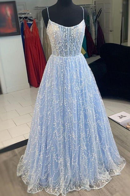 Light Blue Princess A-Line Prom Dress CD17915, PD2303055