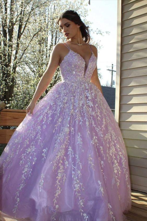 Light Blue Princess A-Line Prom Dress, PD2303056