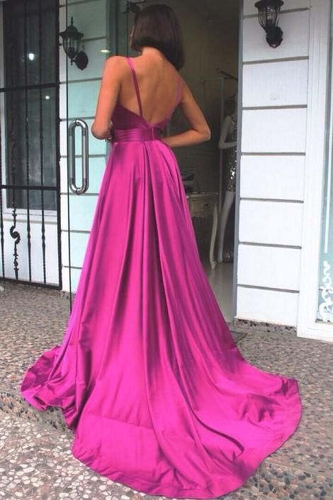 Satin Sweetheart Backless A-Line Prom Dress, PD23030152