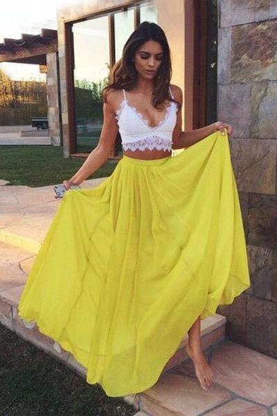 Yellow Chiffon Skirt