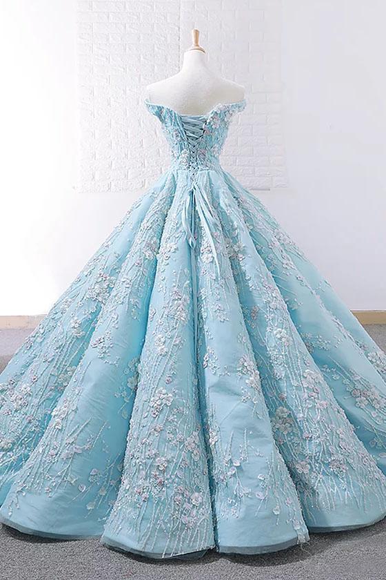 Light Blue Off Shoulder Quinceanera Dress, PD23022219