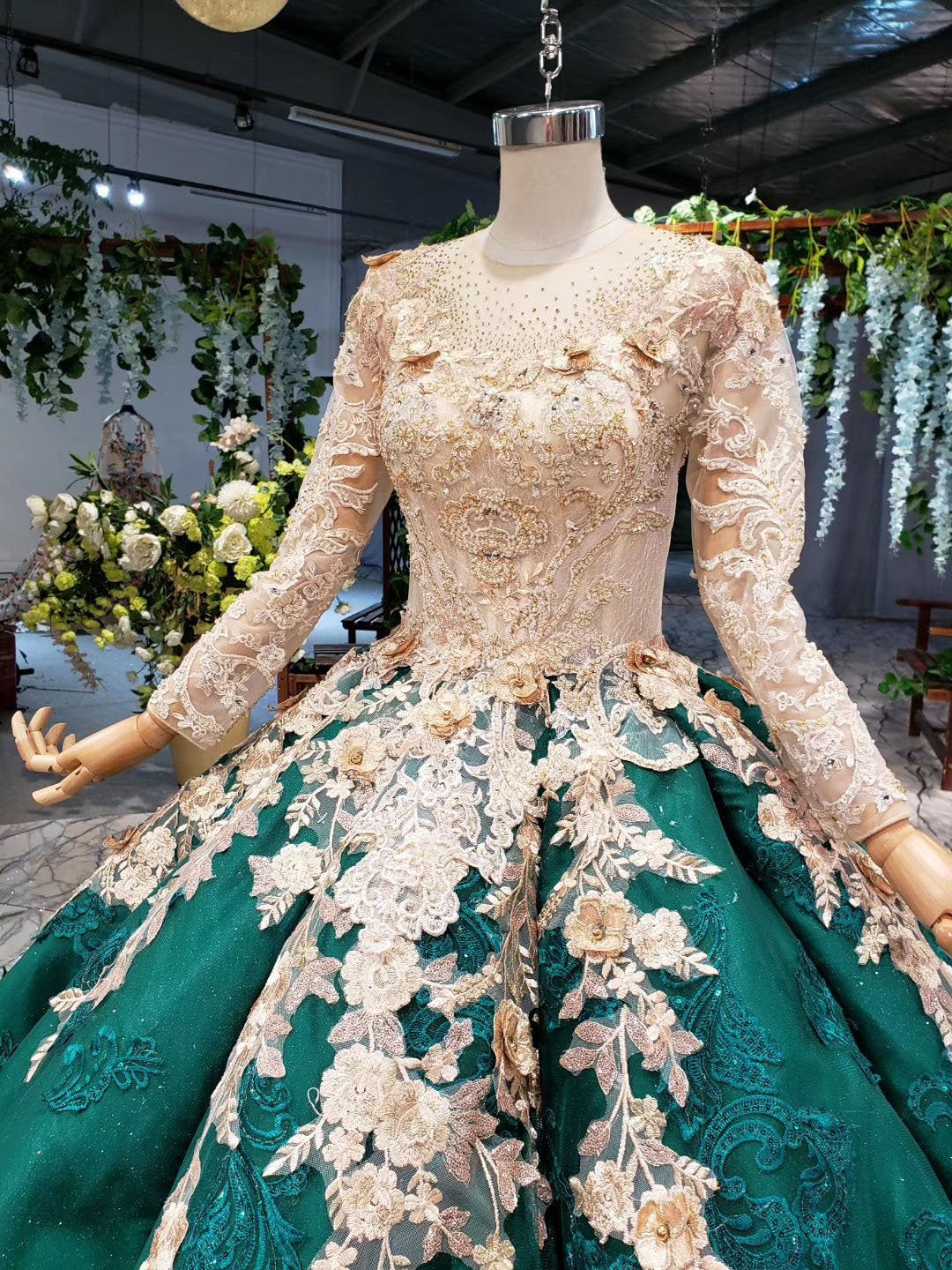 Elegant Applique Ball Gown - Long Sleeve Quinceanera Dress, PD23022214