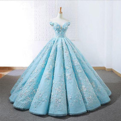 Light Blue Off Shoulder Quinceanera Dress, PD23022219