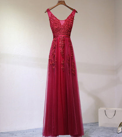 A-Line Gray, Navy Blue, Burgundy Lace Prom Dresses, Bridesmaid Dresses, Lace Graduation Dresses, BD2303124