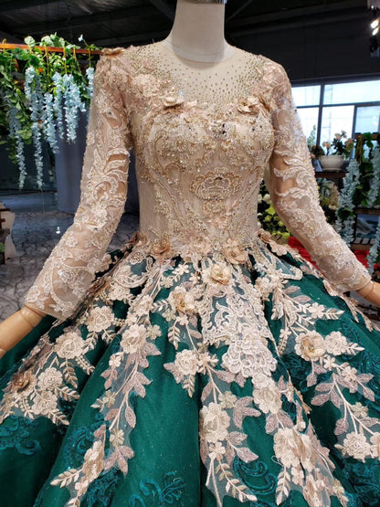 Elegant Applique Ball Gown - Long Sleeve Quinceanera Dress, PD23022214