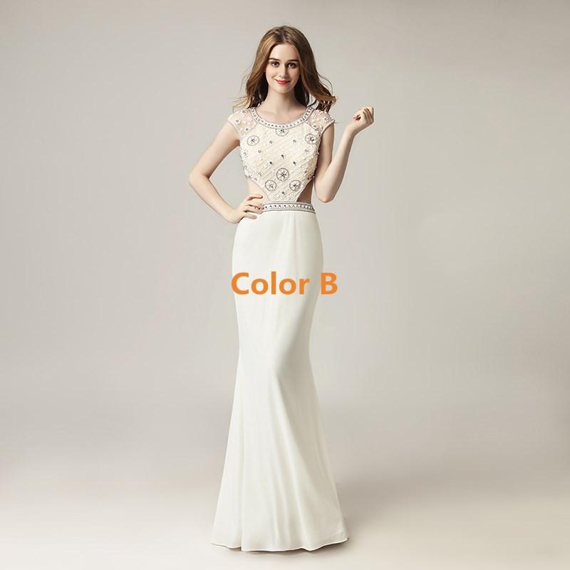 Royal Blue Beaded Long Prom Dresses Mermaid Evening Dresses Cap Sleeve Formal Dresses