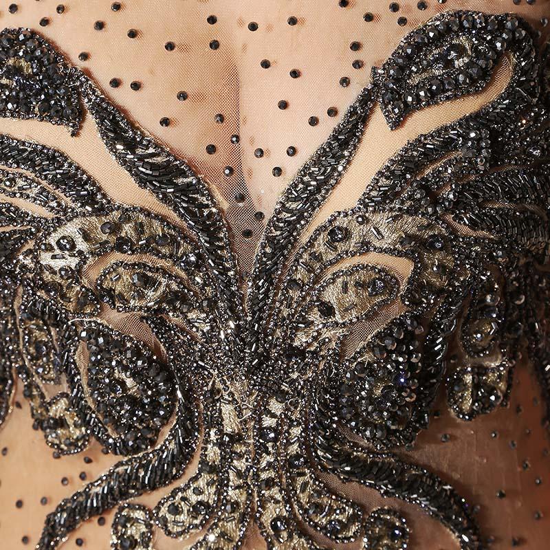 Sexy Applique Beaded Long Prom Dresses Mermaid See Through Evening Dresses Cap Sleeve Formal Dresses