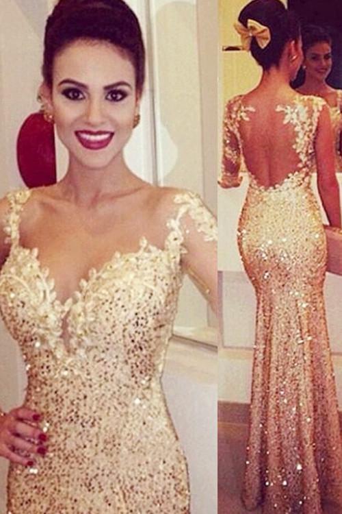 Sparkle prom dress, long prom dress, mermaid prom dress, formal prom dress, charming evening dress, BD27