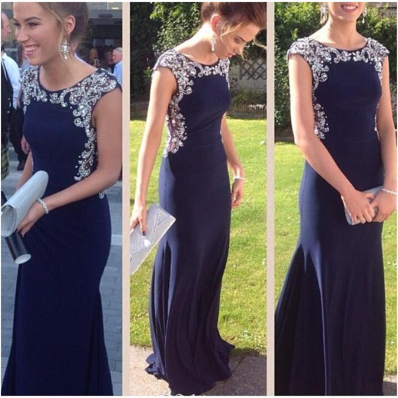 Dark Navy prom dress, long prom dress, formal prom dress, mermaid prom dress, charming evening dress, BD0022