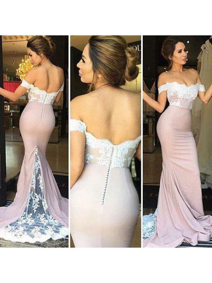 off shoulder prom dress, pink prom dress, mermaid prom dress, elegant prom dress, bridesmaid dress , BD71