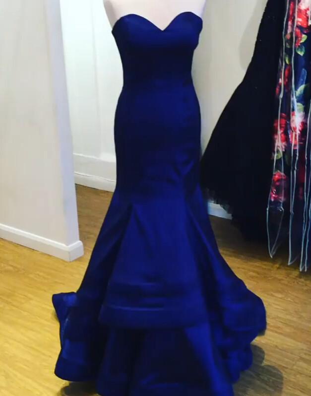 royal blue mermaid sweetheart long formal prom dress, PD1484