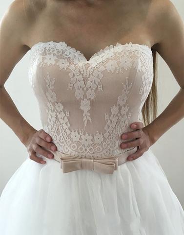 tulle white A-line sweetheart long prom dress, PD7680